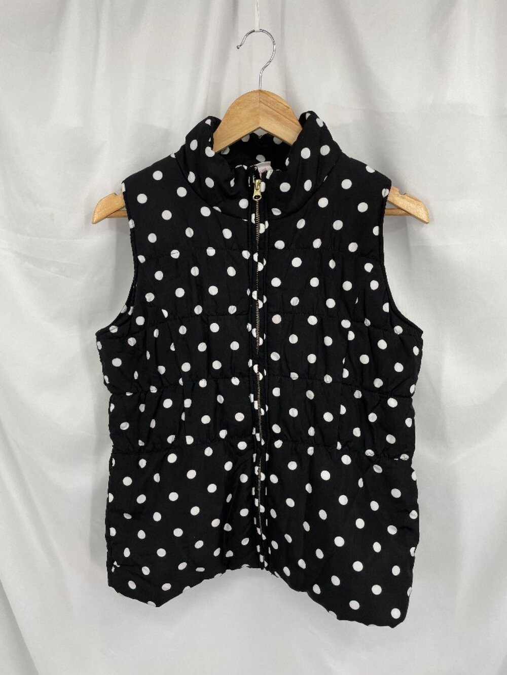 Circo Black and White Polka Dot Puffer Vest